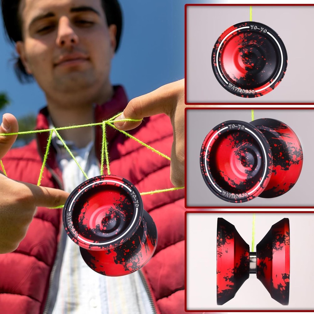 WATIEOBOO 7 Metal Yoyo Dual-Function Responsive Non-Responsive Trick Yo-Yo Begin