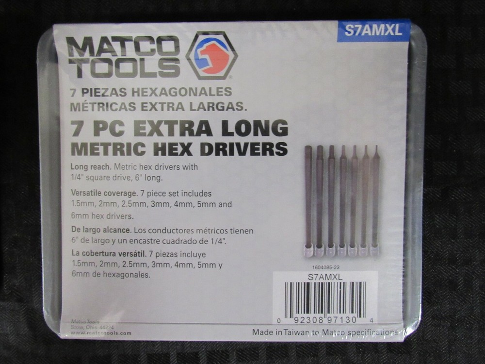 Matco Tools 14 Piece Extra Long Metric/SAE Hex Drivers Set