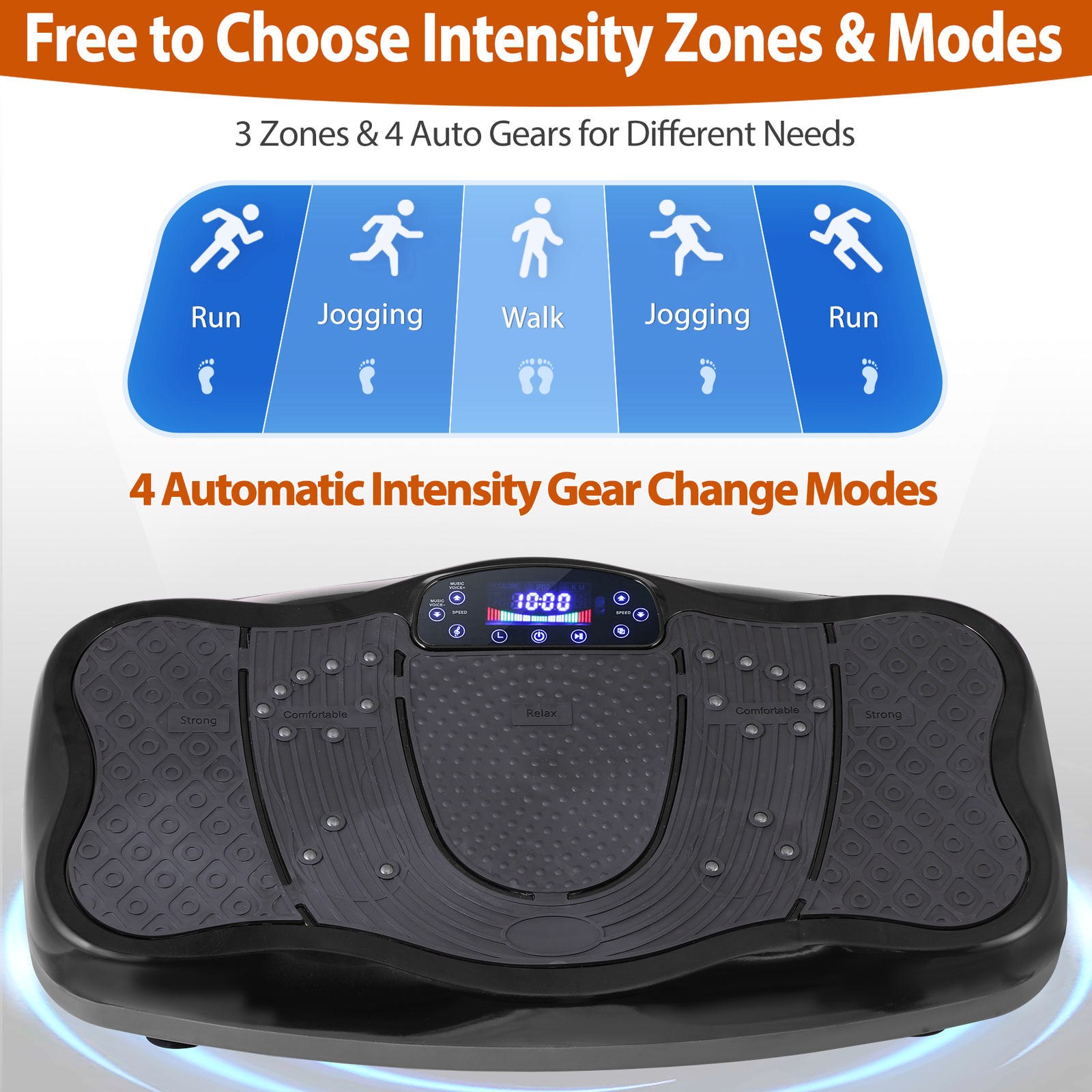 Vibration Platform Lymphatic Drainage Machine for Weight Loss Workout Black