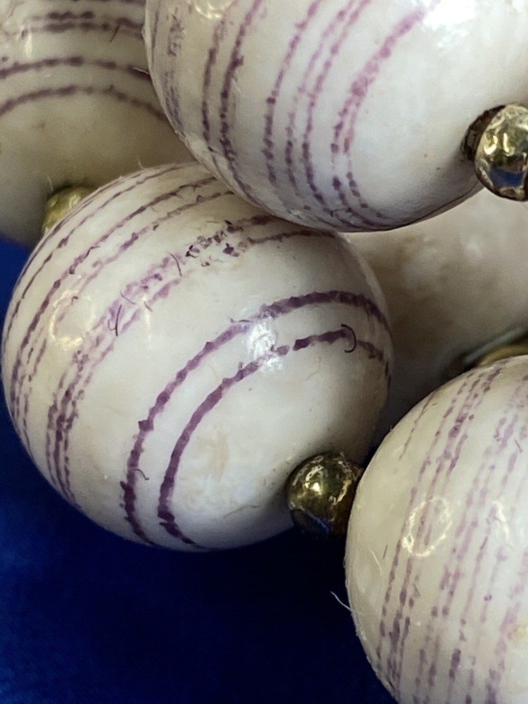 Vtg Purple Stripe Beaded Spring Wrap Bracelet Unsigned