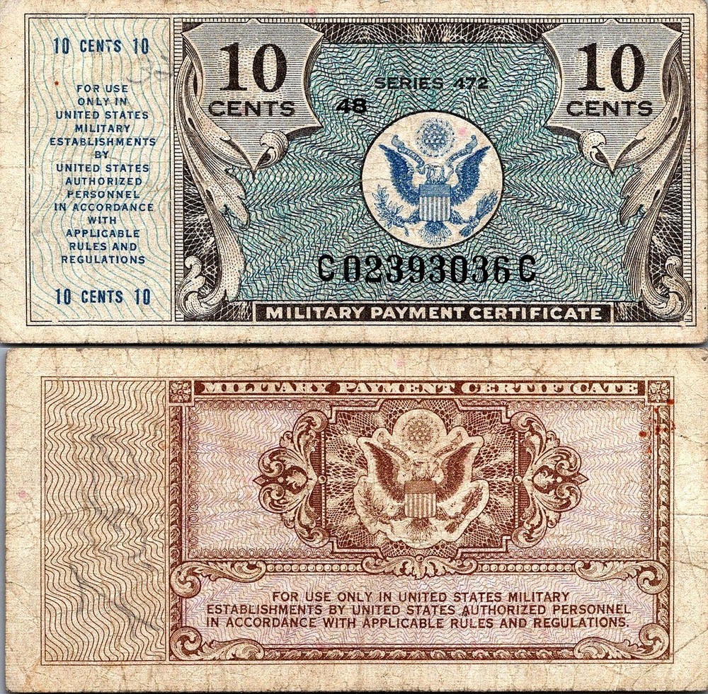 Series 472 10 Cents MPC FINE