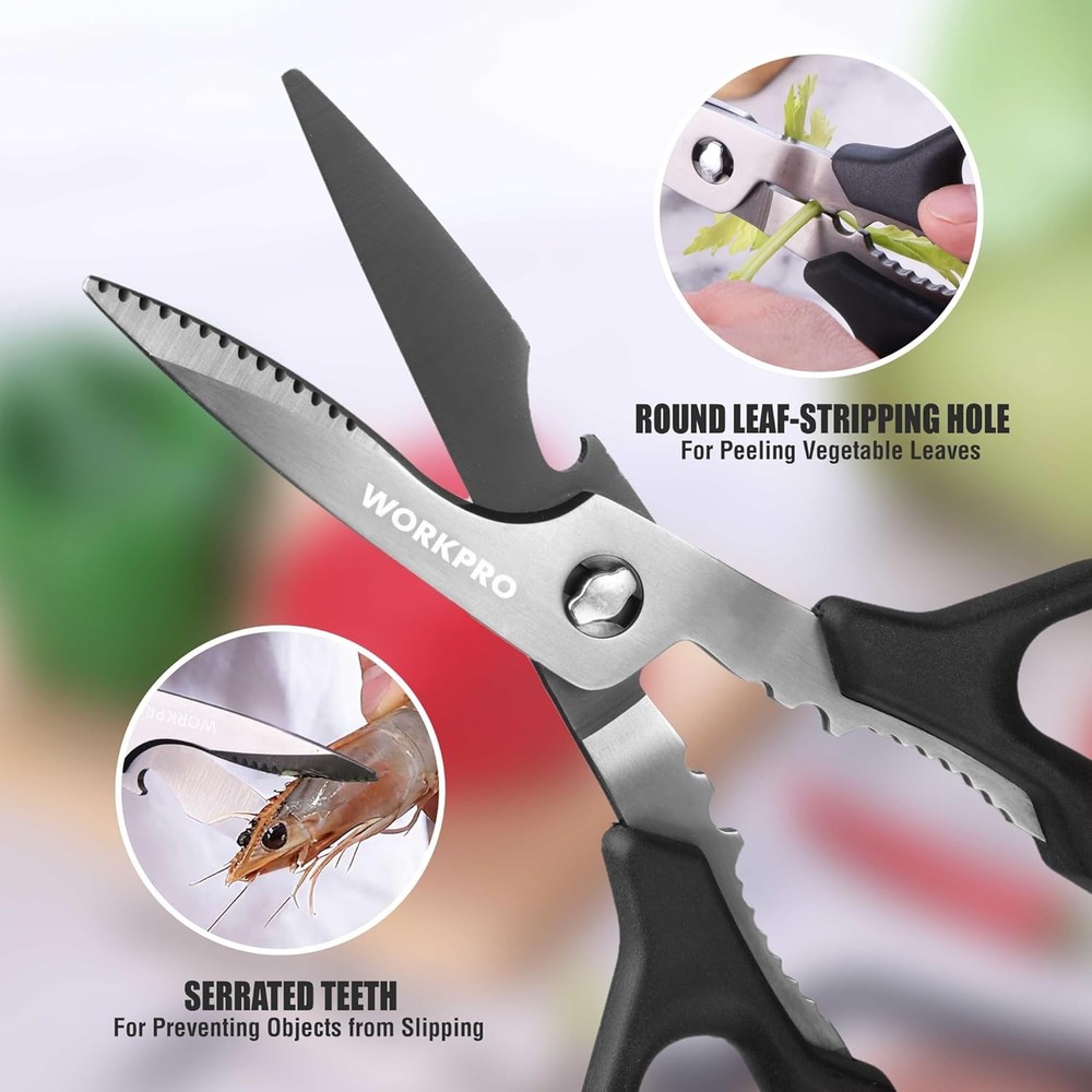 WORKPRO Kitchen Scissor All Purpose Kitchen Shears Heavy Duty for Meat,Fish,Nuts
