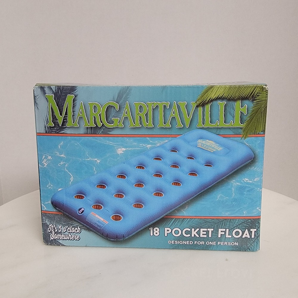 Margaritaville 18 Pocket Float It’s 5 O’clock Somewhere Pool Water Float FUN!