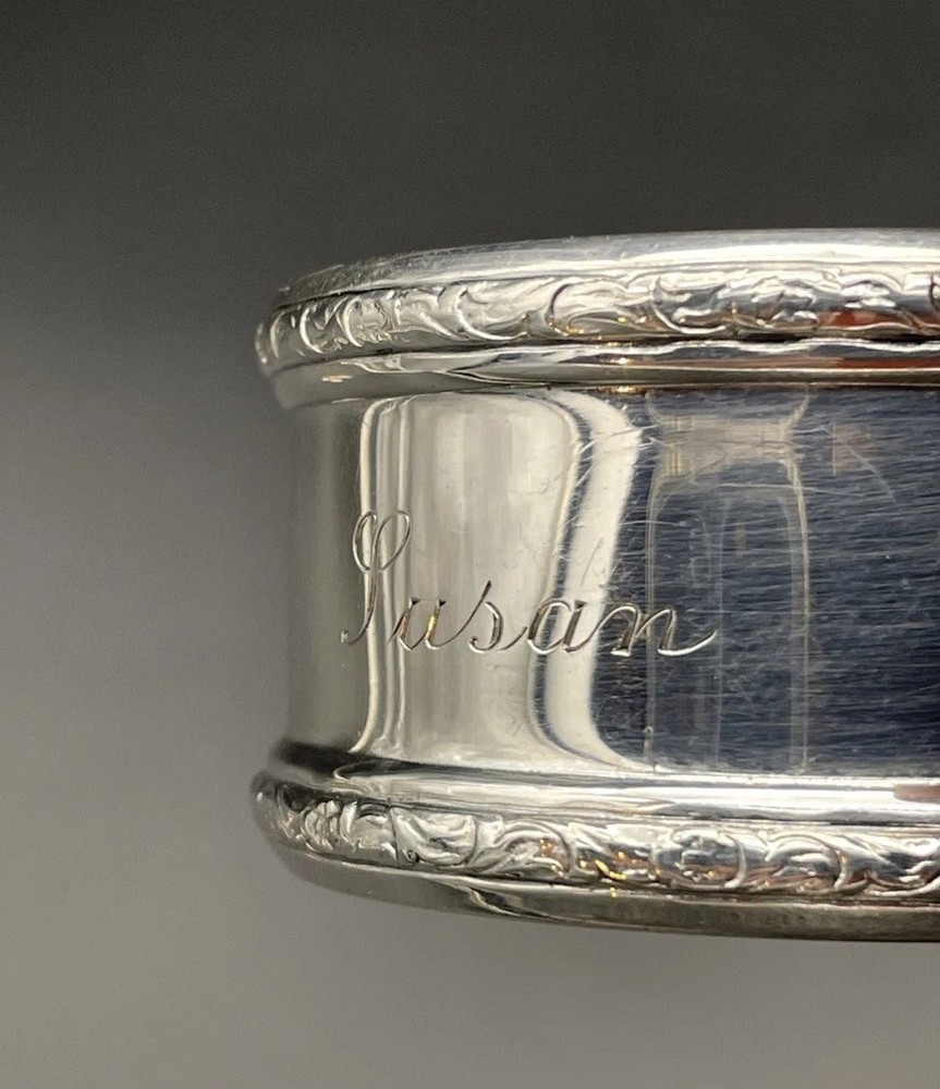 Sterling Silver Napkin Ring Engraved Name “Susan” Webster