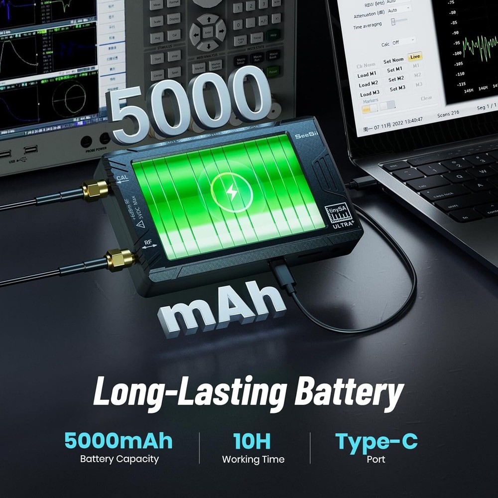 ZS407 Tiny Spectrum Analyzer 100kHz-7.3GHz Signal Generator/Frequency Analyzer