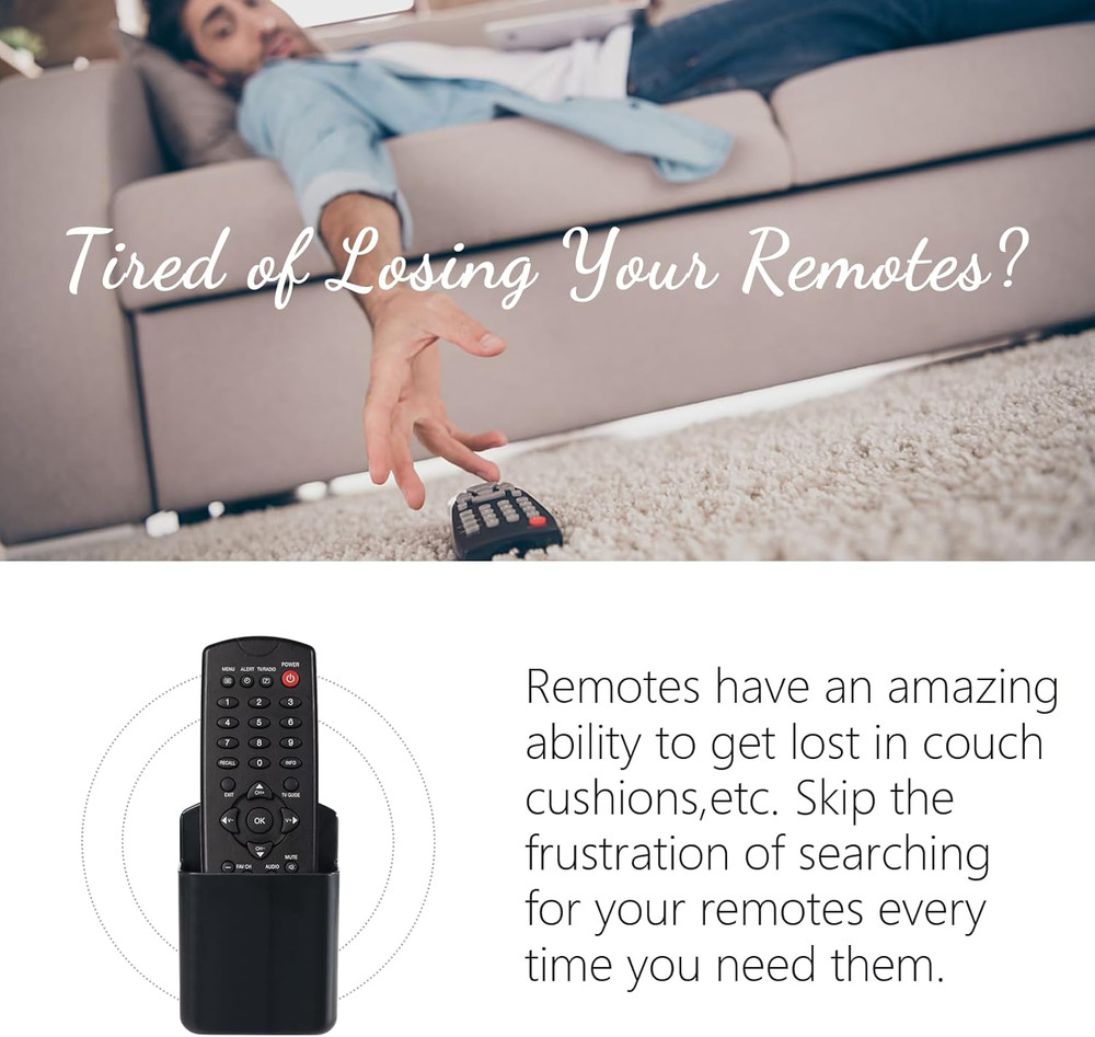 2 Pcs Remote Control Holder Wall Mount, TV Controller Holder, Self Adhesive Remo
