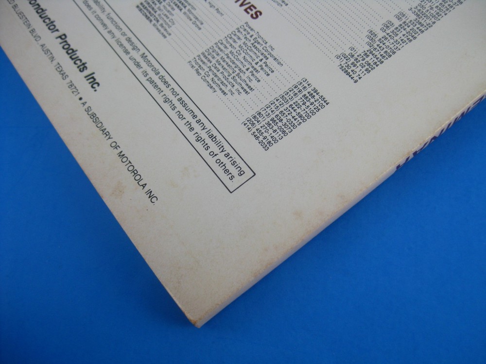 Motorola Manual 8 Bit Microprocessor Application & Design Seminar Vintage 1982