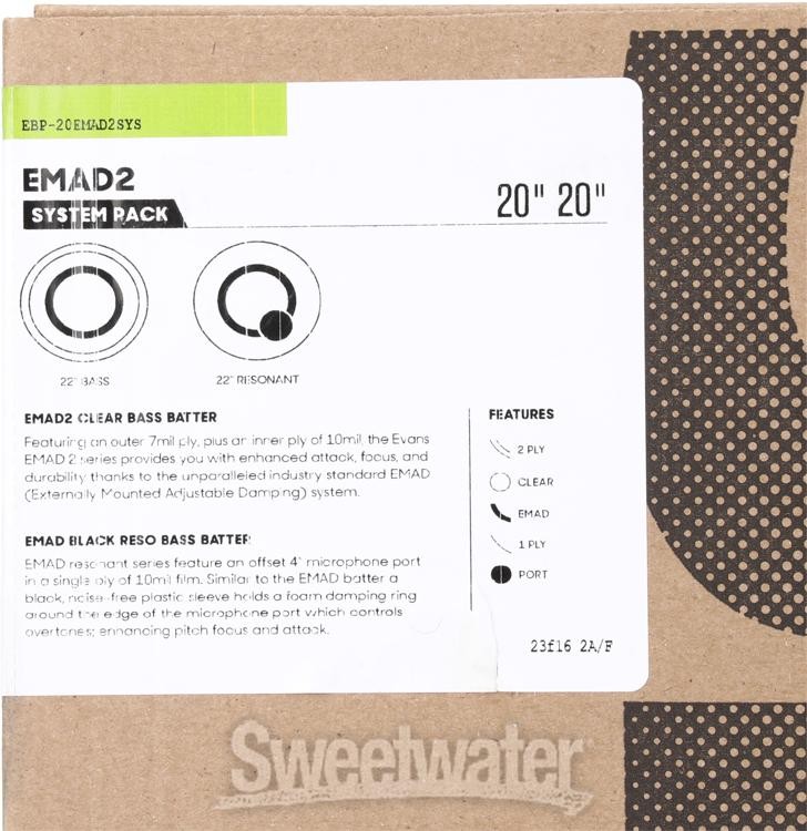 Evans EMAD2 Bass Drum System Bundle - 20 inch