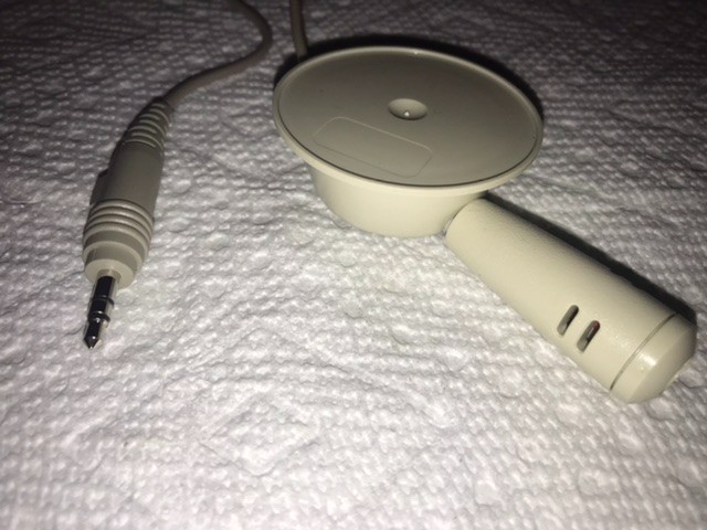 Vintage Compact Computer Microphone W/ Stand 3.5mm plug tested / working