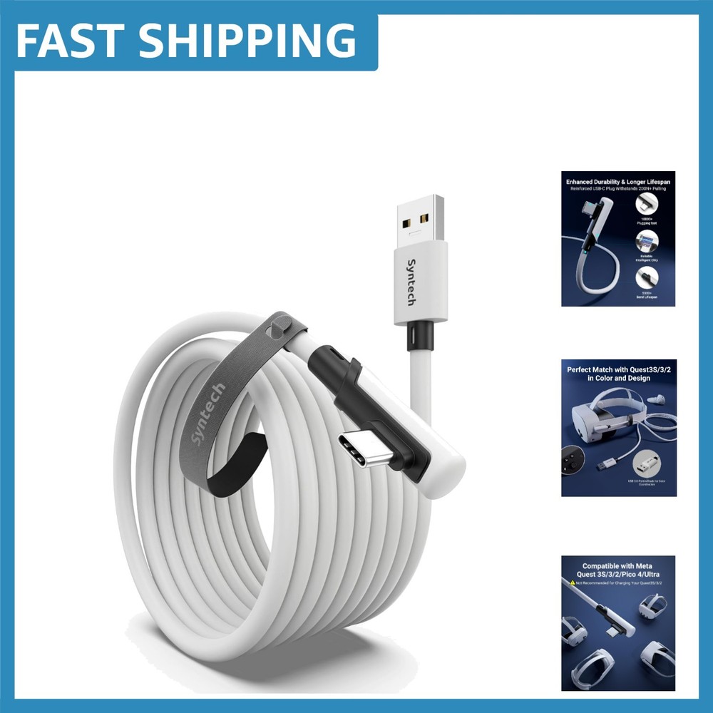 Comfort & Performance: 16FT USB 3.0 VR Link Cable for Oculus & Pico Headsets