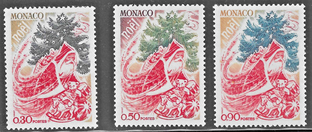 Monaco (1972) - Scott # 821 - 823,   MH