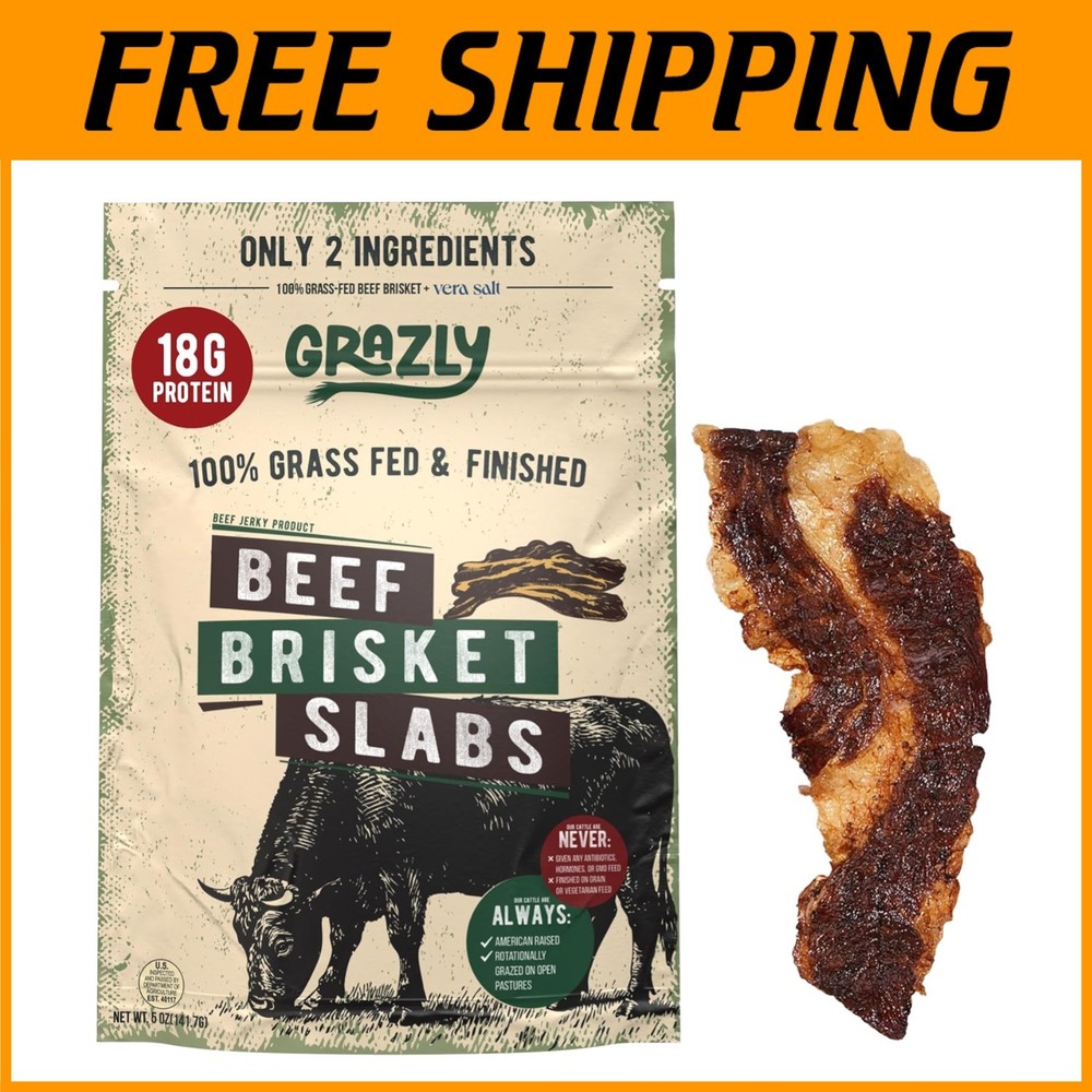 Grass-Fed Beef Brisket Slabs - High-Protein Snack