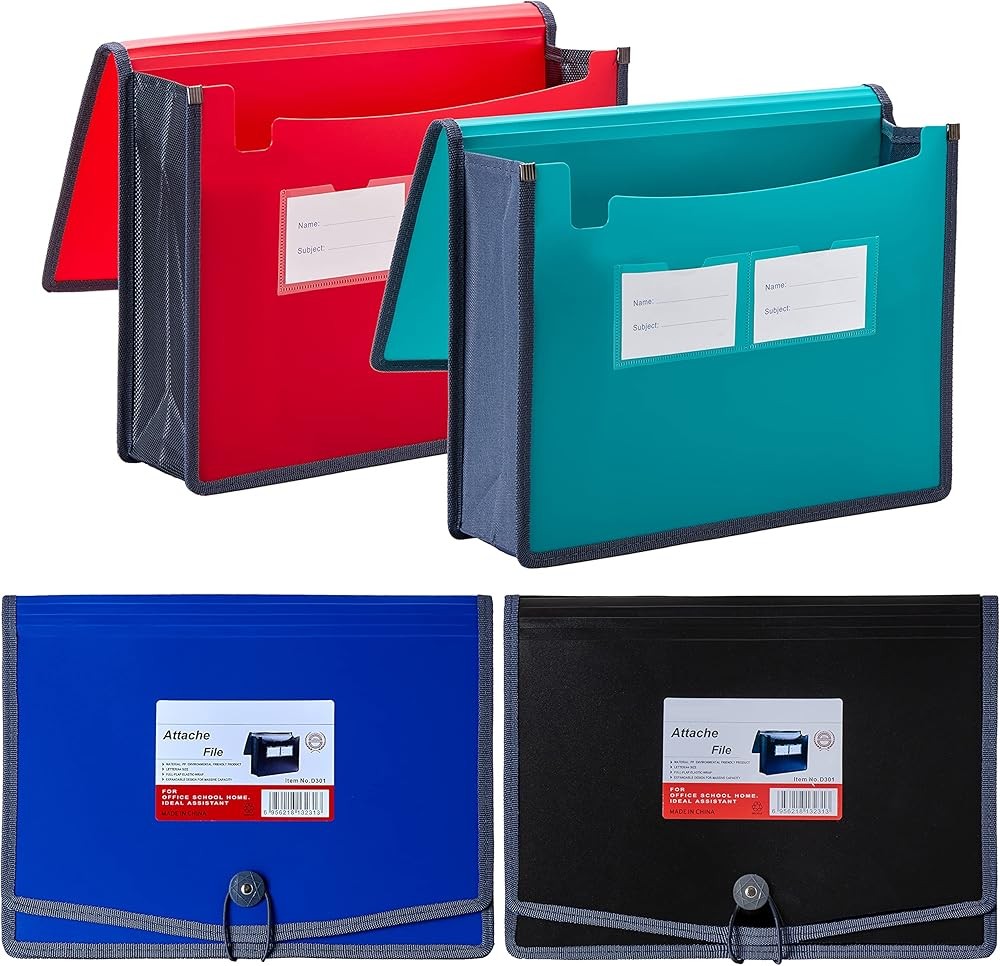 Plastic Expanding File Wallet Document Organizer with Elastic Cord &
