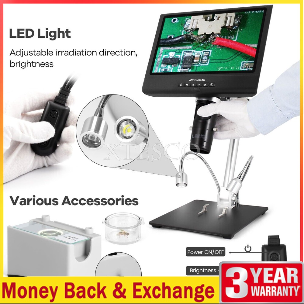 Andonstar AD249-M 10-inch LCD Screen Digital Microscope for Electronics Solder