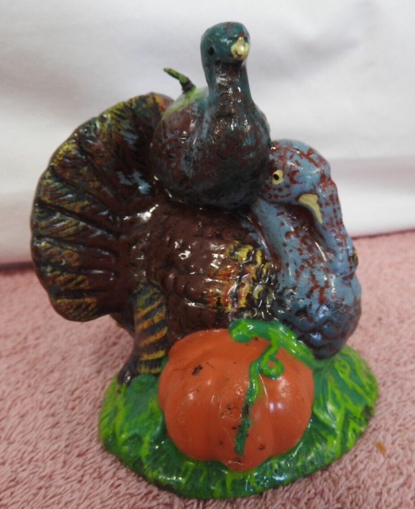 4 Thanksgiving Figural Candles - Pilgrims, Turkey & Cornucopia