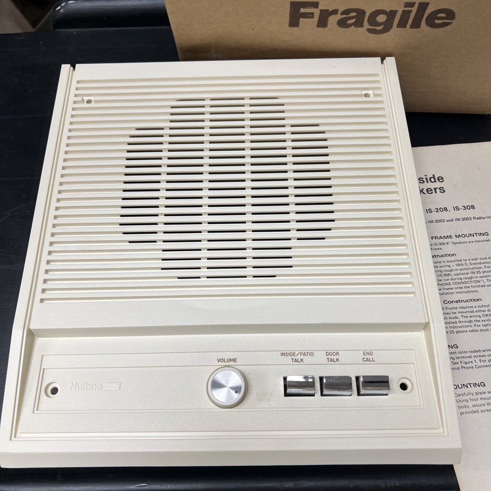 NuTone IS-308L Adobe White 8" Indoor Surface Mounted Intercom Speaker 3003 Sys