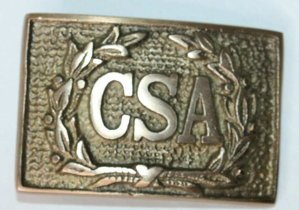 Antique Style Military Civil War Confederate CSA Belt Buckle SOLID Brass WREATH