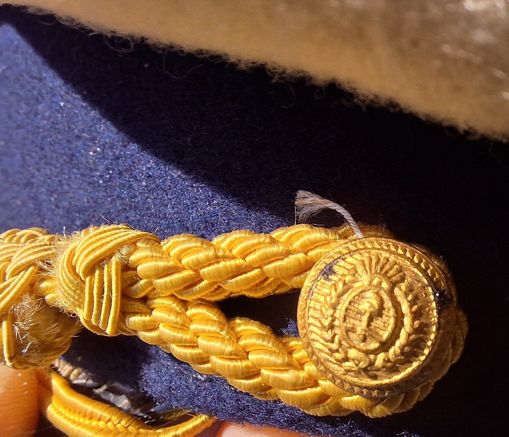 WW II PRE 1943 PERON REVOLUTION ARGENTINA ARMY EMBROIDERY GENERAL WITHE HAT CAP