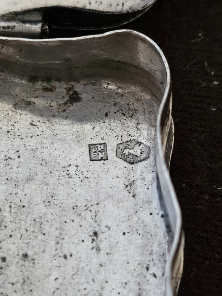 Beautiful Antique Solid 90 Silver Dutch Snuff Box Hallmarked 90 Minerva Head