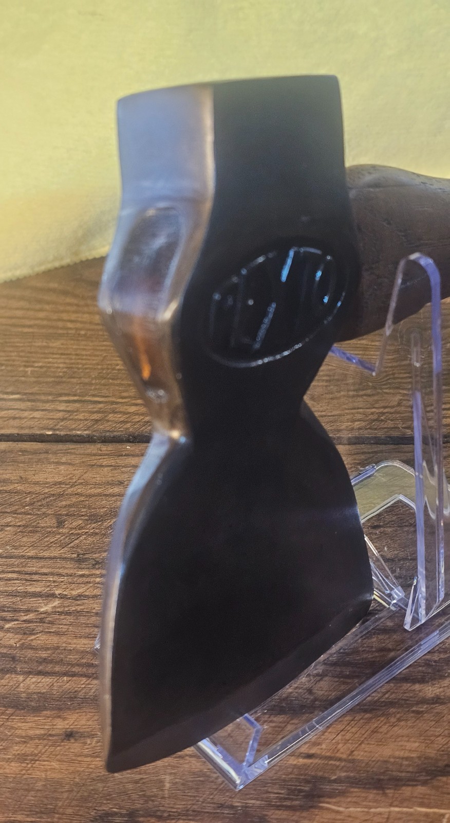 Antique embossed PEXTO broad carpenter hatchet axe