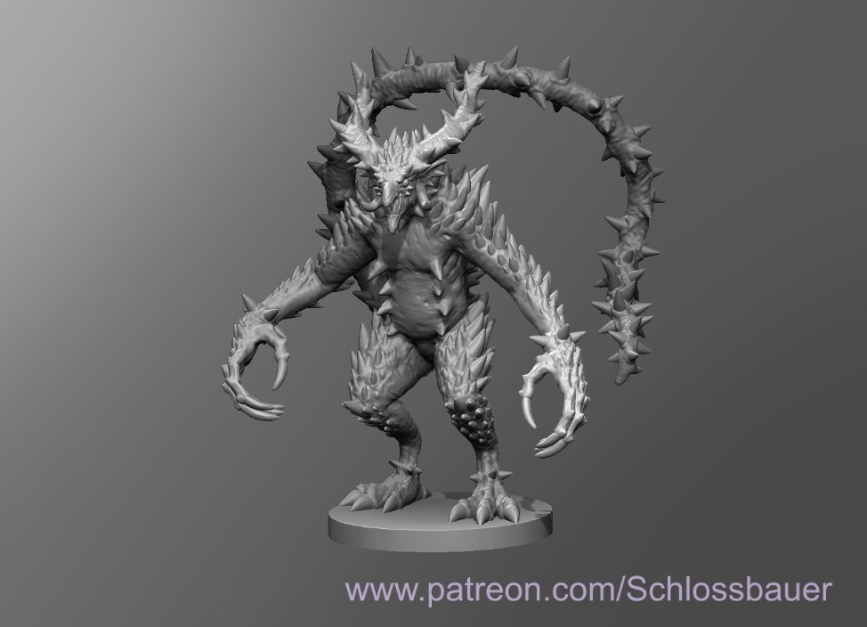 Barbed Devil Demon Creature NPC Monster Manual 28mm Scale DND D&D Miniature SB