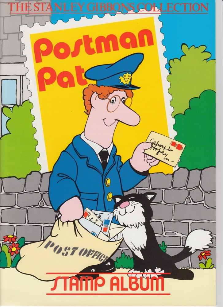 JUNIOR/ CHILDS STAMP ALBUM POSTMAN PAT PAPER BACK WITH 12 PAGES ( 24 SIDES ).