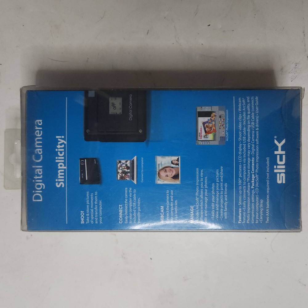 Slick DC15BK Digital Camera Webcam w/ ArcSoft Photo Editing Software New