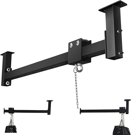 Wall Ceiling Heavy Bag Hanger Roller Mount Saving Space 42'' Long Ease Adjust