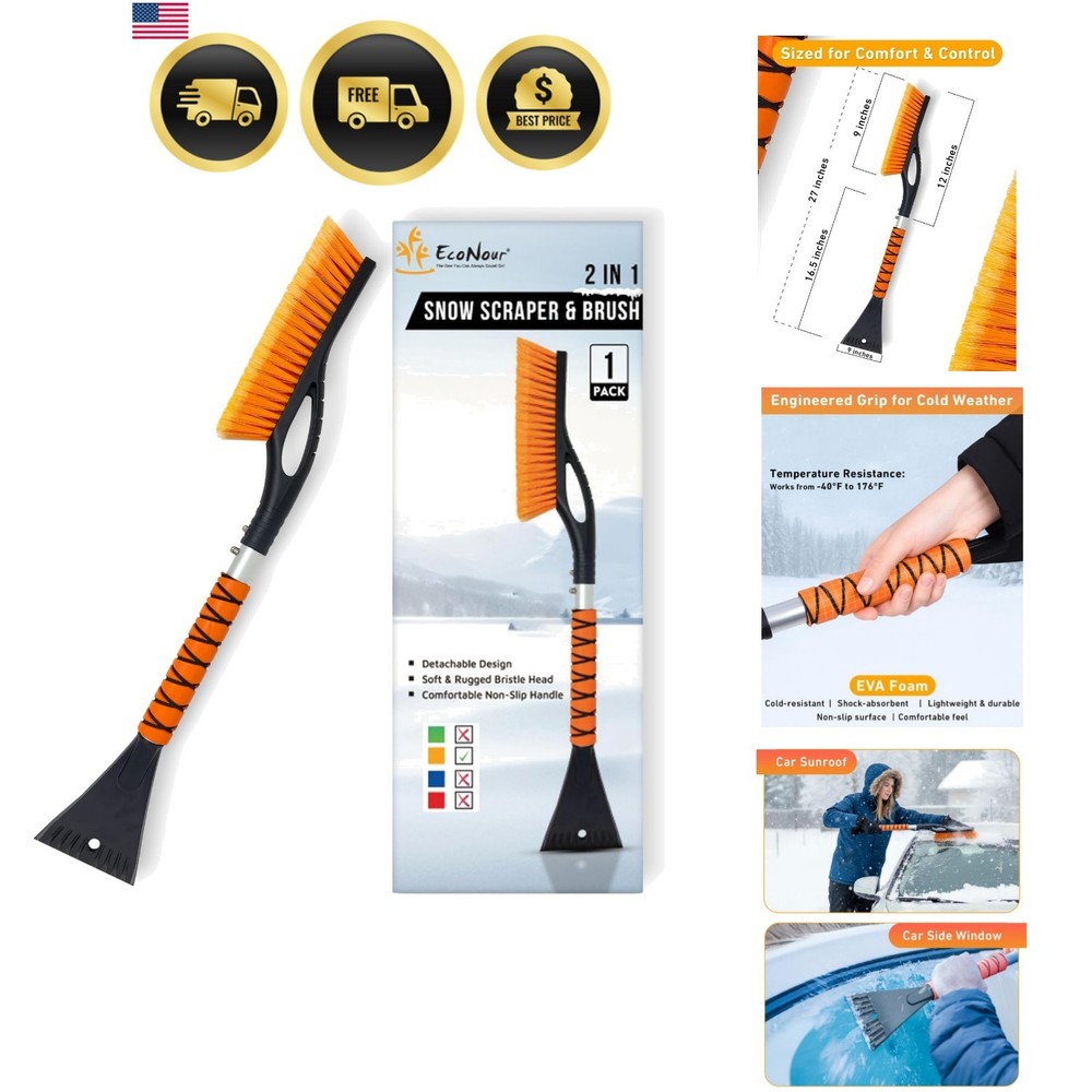 Car Snow Brush Ice Scraper Windshield Cleaner Window Brush Winter Accessory