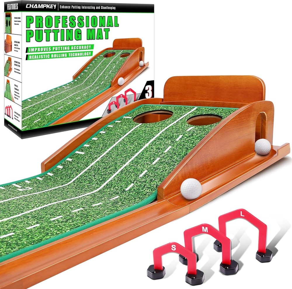 Foldable Golf Putting Mat with Automatic Ball Return - Ideal for Indoor Training