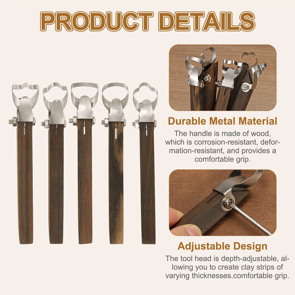 2Pcs Pottery Handle Making Tool, Clay Extruder Tools (Semi-circular&Flame Shape)