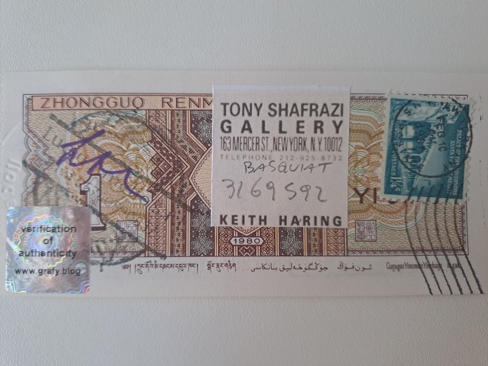 J. M. Basquiat Original Signed Banknote with a Certificate