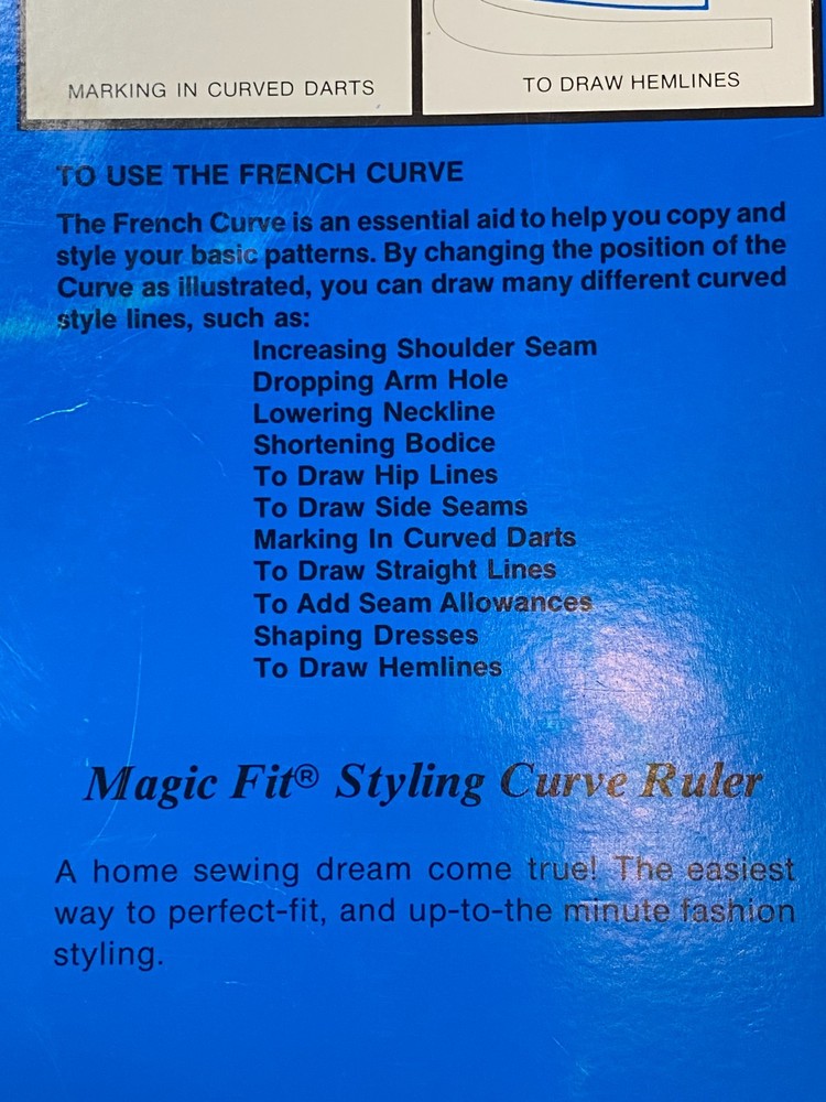 AFI Magic Fit Styling French Curve Ruler Seamstress Master Pattern for All Sizes