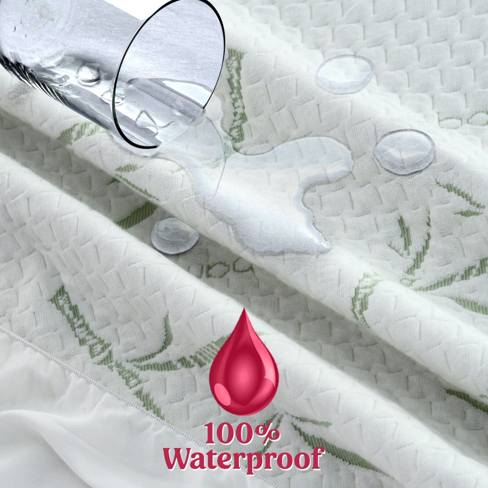 Bamboo Mattress Protector Deep Pocket Waterproof Breathable Fitted Bed Cover
