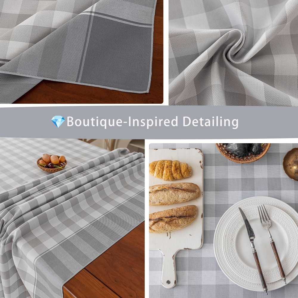 Midsummer Breeze Checkered Tablecloth-Country Gingham Table Cloth-Rustic Farmhou