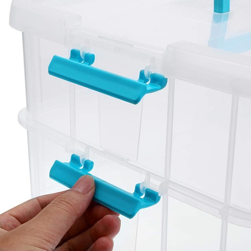 2 Layer Stack & Carry Box Plastic Multipurpose Portable Storage Container Box
