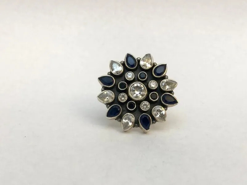 Sapphire Radiance Adjustable Rings