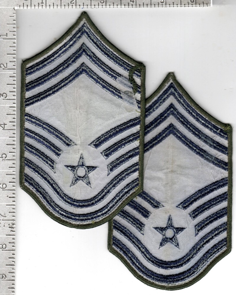 USAF patch chevrons rank (circa 1990s) 1 pair Senior Master Sergeant Chevrons