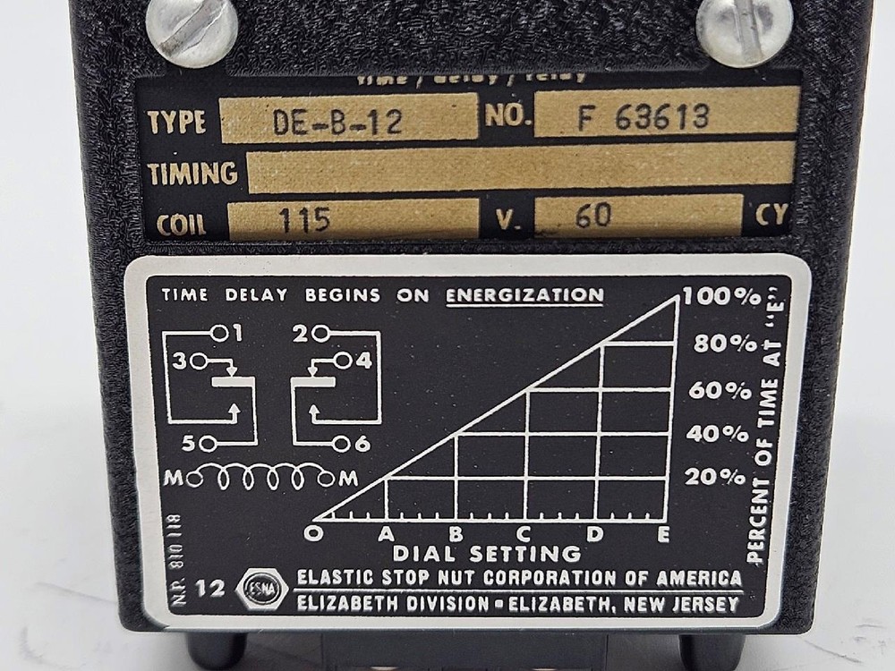 Agastat Time Delay Relay 115VAC Model DEB12, DE-B-12