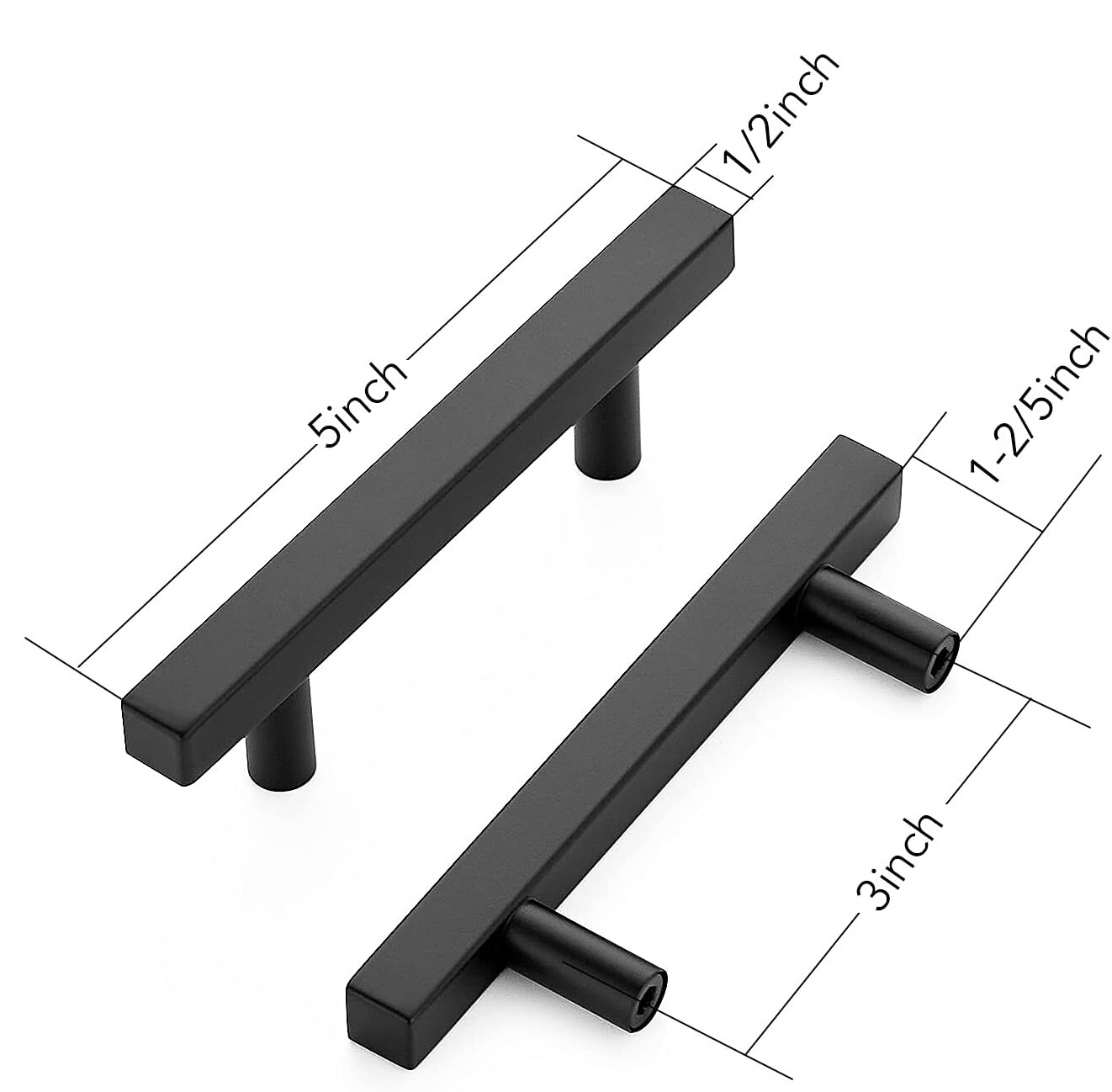 3 Inch Center to Center Cabinet Pulls Handles Matte Black Stainless Steel Lot