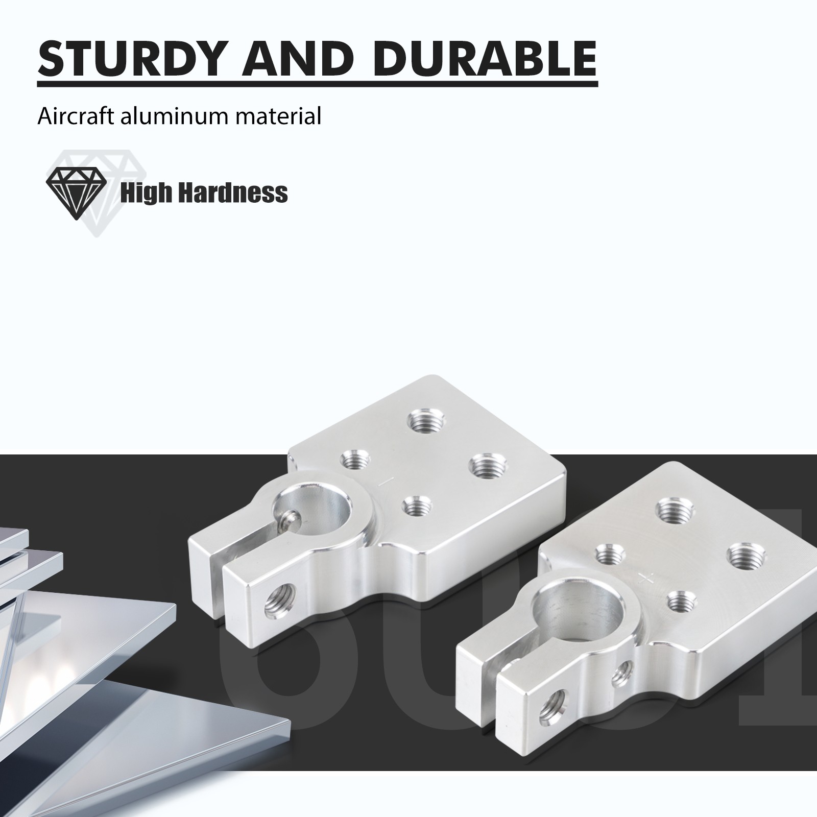 4 Spot Flat Lug Battery Terminal For SAE Top Post Clamp Car Audio Pair
