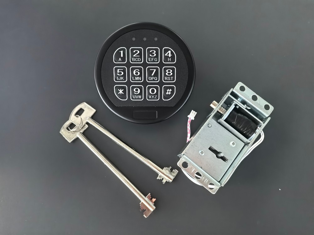 Gun Safe Lock Replacement & 2 Keys Solenoid Black Keypad Safe Lock Home