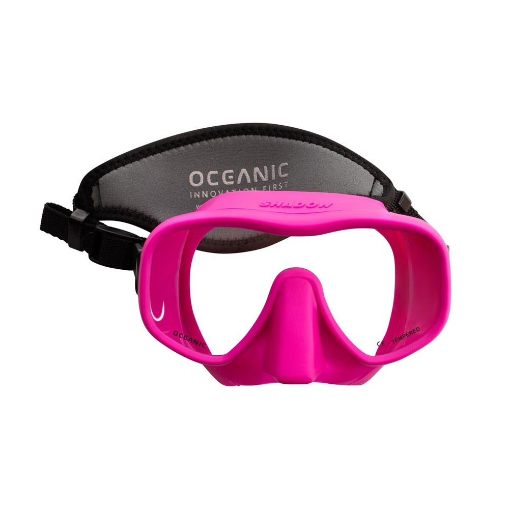 Oceanic Mini Shadow Scuba Mask - Pink - Frameless - Neoprene Strap - Mini Size