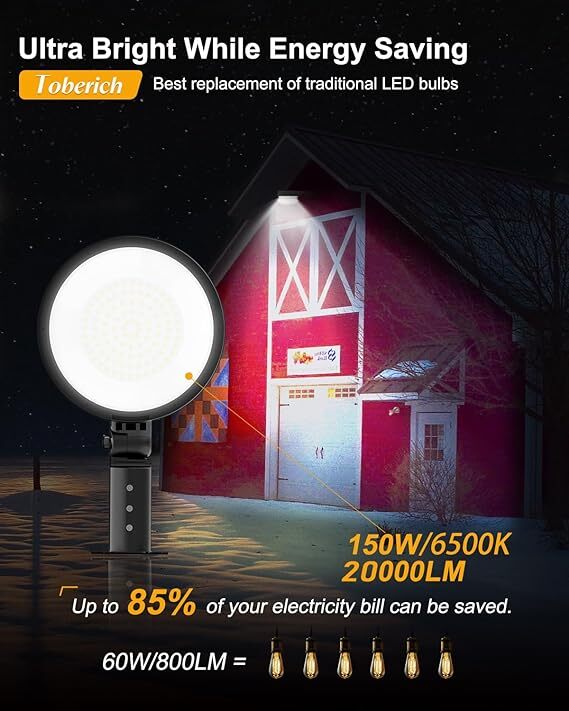 150W LED Barn Yard Street Outdoor Security Dusk to Dawn Waterproof Flood Light
