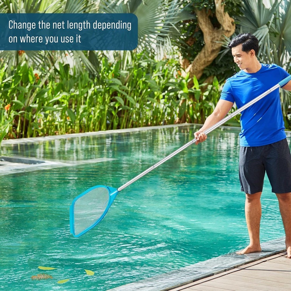 Sturdy Fine Mesh Spa & Pool Skimmer Net with Adjustable Length for All Pools