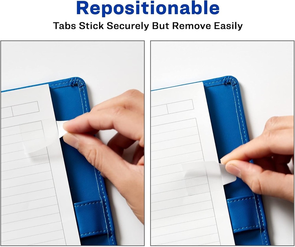 Avery Mini Ultra Tabs, 1" x 1.5", 2-Side Writable, White, 40 Repositionable Tabs