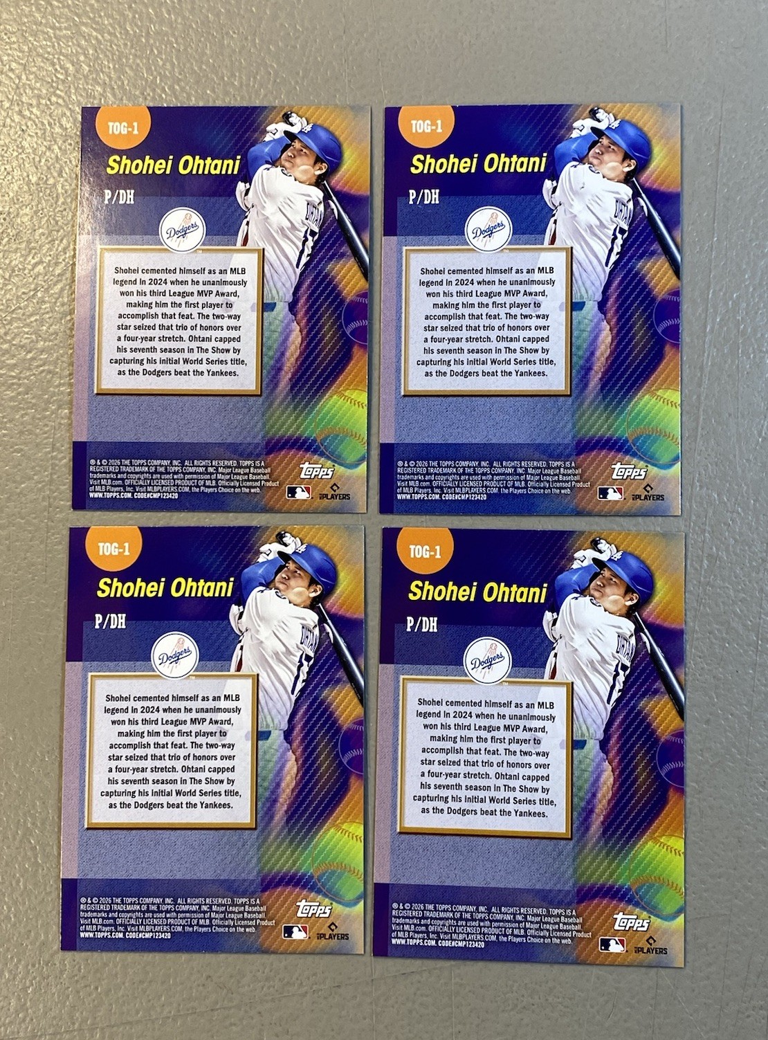Shohei Ohtani 2026 Topps Series 1 Lot of (31) Cards - Foil Insert Base Dodgers