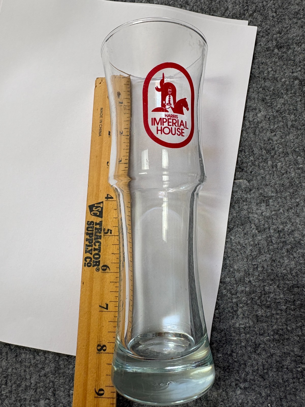 Vintage Harris Imperial House Tall Glass from South Florida Rare Souvenir Vase