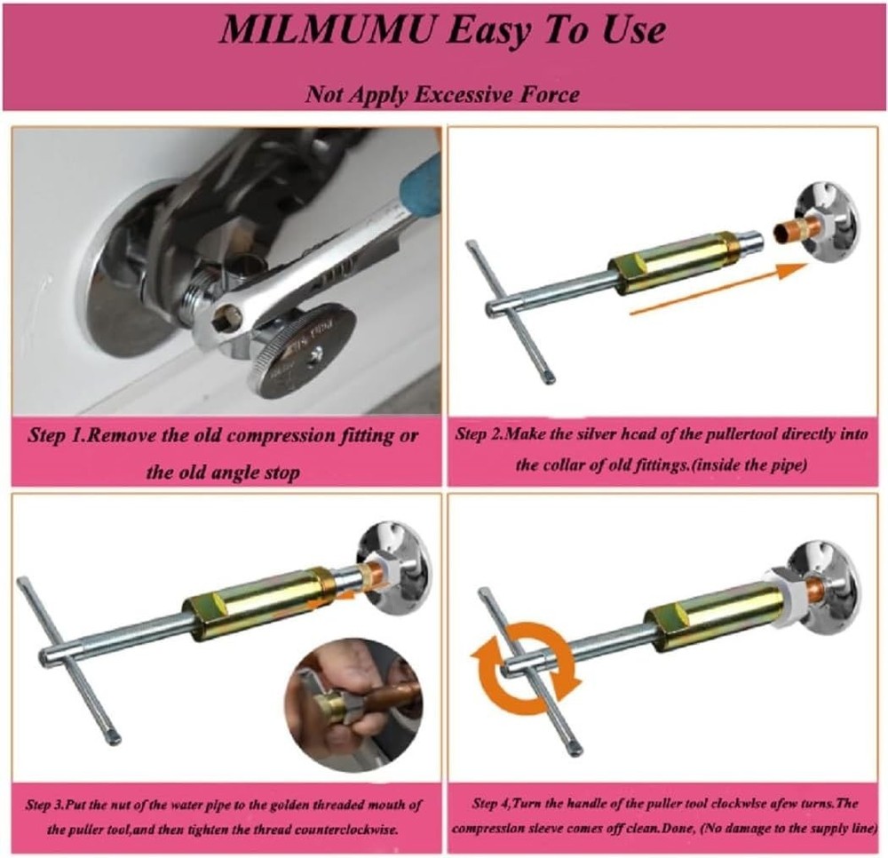 Plumbing Tools Compression Ring Removal Tool for Sleeve Puller Remover 1/2-Inc..