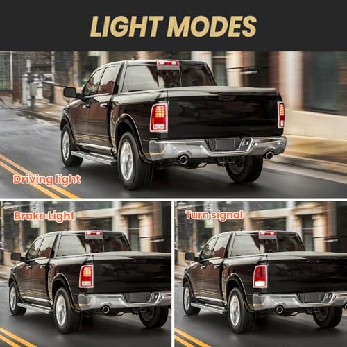 LED Tail Light Assembly Compatible with Dodge Ram 1500 2013 Left Driver Side